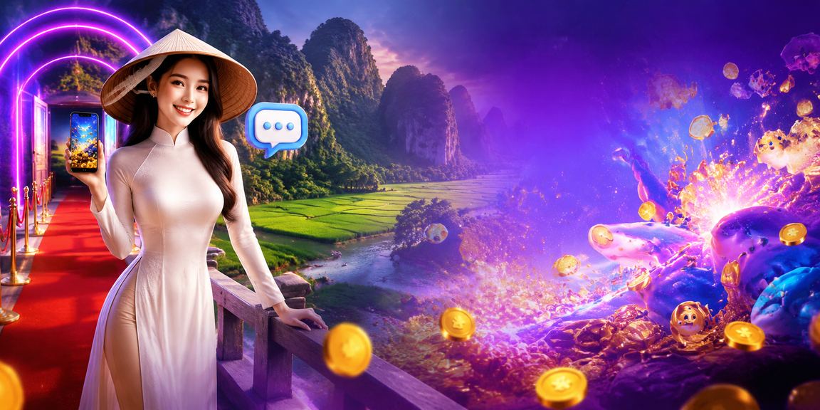 Giao diện casino neon trên điện thoại di động tại Ninh Bình về đêm